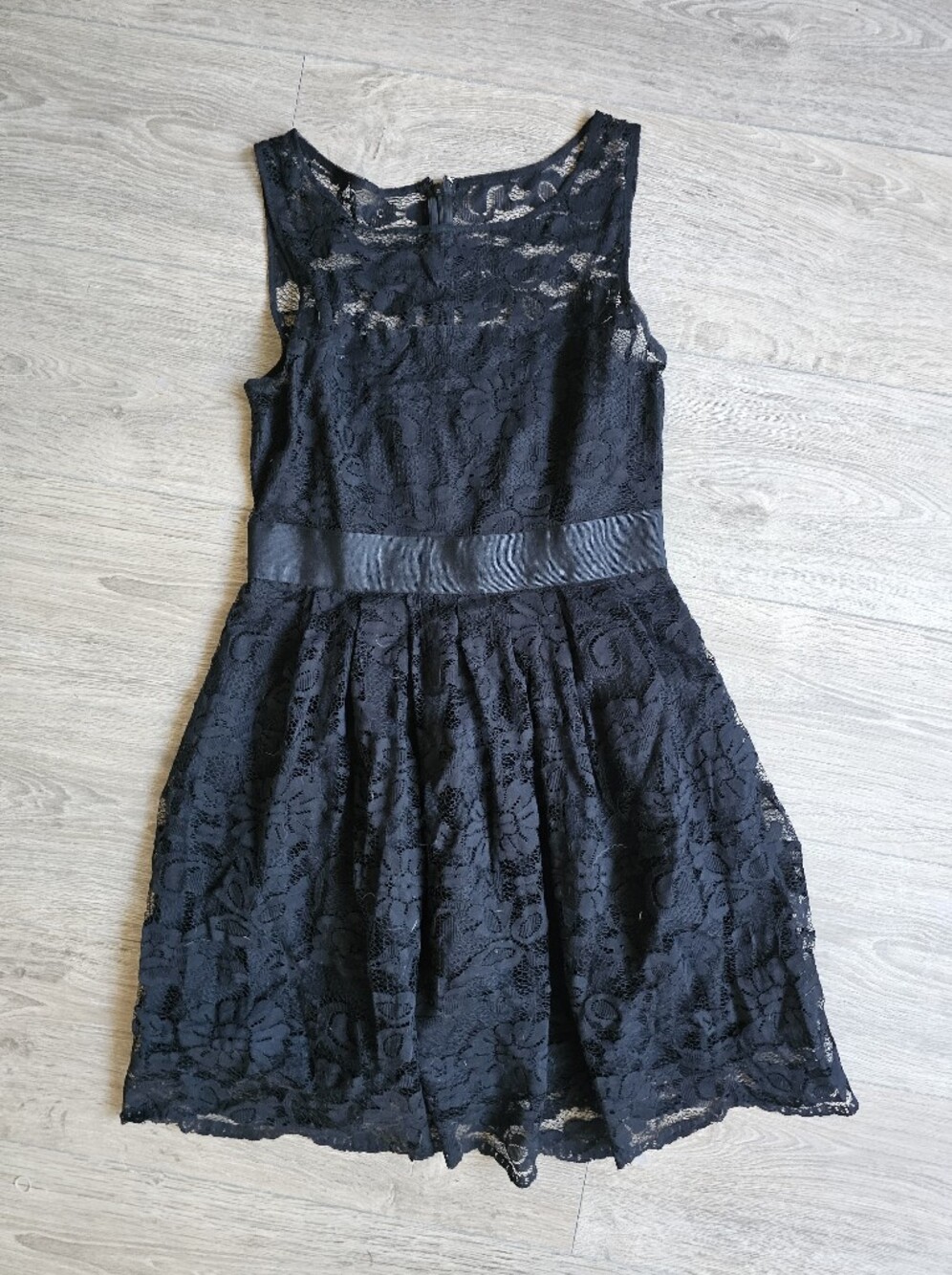 BB Dakota Black Lace Fit-and-Flare Dress